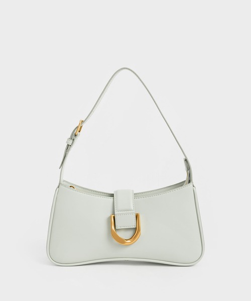 CHARLES & KEITH（チャールズ & キース）の「Gabine ガビーヌ カーブショルダーバッグ（ショルダーバッグ・レディース・ネイビー/ミント/チョコ/ブラック・M）」の4枚目の写真