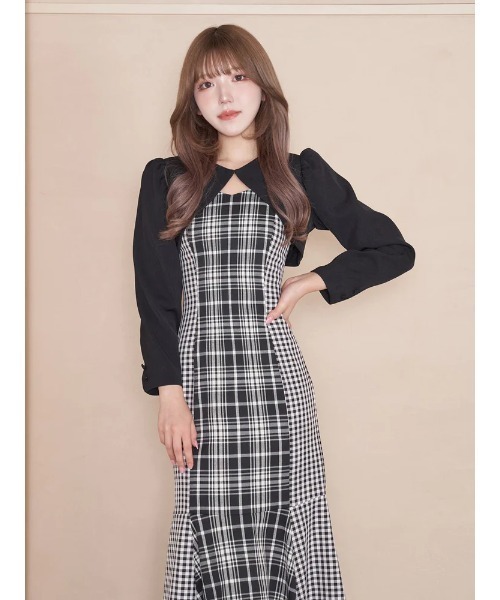 美品　Darich ダーリッチ　チェックワンピース　Free ダーリッチ Darich ギンガムチェックフレアミニワンピース