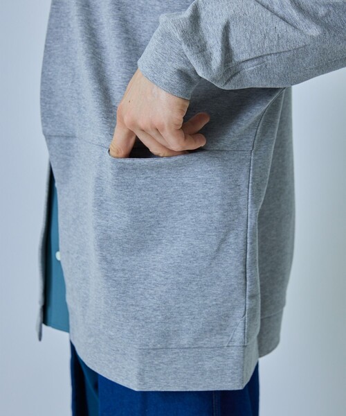 CITY TOKYO（シティトウキョウ）の「フロントオープンクルーネックスエット（スウェット・メンズ・グレー/オフホワイト・1/2/3）」の8枚目の写真