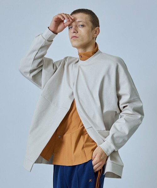 CITY TOKYO（シティトウキョウ）の「フロントオープンクルーネックスエット（スウェット・メンズ・グレー/オフホワイト・1/2/3）」の5枚目の写真