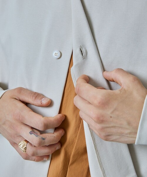 CITY TOKYO（シティトウキョウ）の「フロントオープンクルーネックスエット（スウェット・メンズ・グレー/オフホワイト・1/2/3）」の18枚目の写真