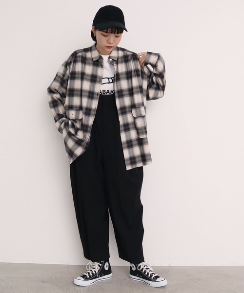 I am I in fact...(アイアムアイインファクト)の「OMBRE CHECK gather big shirt(シャツ/ブラウス・レディース・ブルー/グレー・FREE)」の7枚目の写真