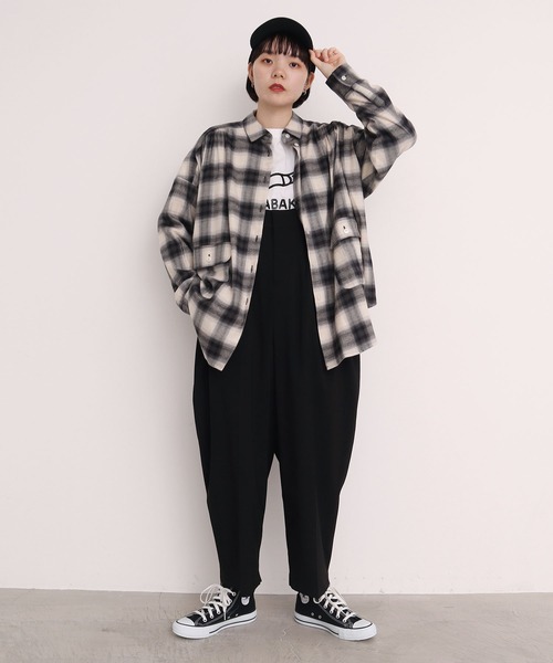 I am I in fact...(アイアムアイインファクト)の「OMBRE CHECK gather big shirt(シャツ/ブラウス・レディース・ブルー/グレー・FREE)」の6枚目の写真