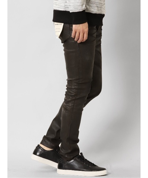 semantic design(セマンティックデザイン)の「セマンティックデザイン MADE IN JAPAN ソフトレザーコーティング スキニーデニム(デニムパンツ・メンズ・ダークウッド/ブラック・S/X-LARGE/LARGE/MEDIUM)」の14枚目の写真