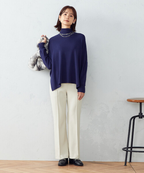 COMME CA ISM（コムサイズム）の「ニットポンチョ（ニット/セーター・レディース・ブラック/アイボリー/ネイビー・FREE）」の18枚目の写真