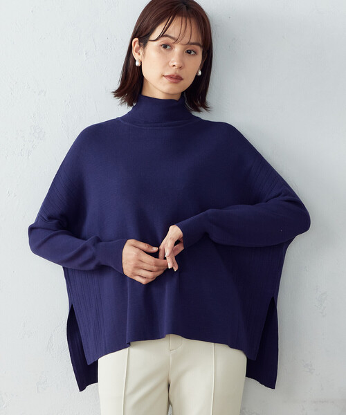 COMME CA ISM（コムサイズム）の「ニットポンチョ（ニット/セーター・レディース・ブラック/アイボリー/ネイビー・FREE）」の19枚目の写真