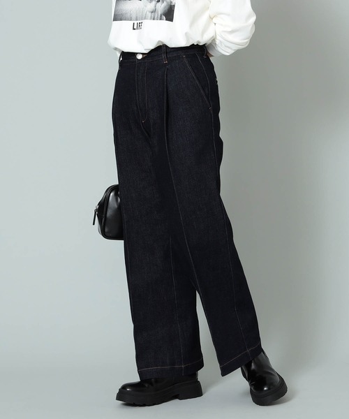 BeAMS DOT(ビームスドット)の「【WEB限定/UNISEX】BeAMS DOT / タックフレアデニム(デニムパンツ・メンズ・インディゴブルー・M-Short/S-Regular/XL-Regular/M-Regular/XL-Long/XL-Short/S-Long/S-Short/XS-Regular/L-Long/L-Short/M-Long/L-Regular/XS-Short/XS-Long)」の10枚目の写真