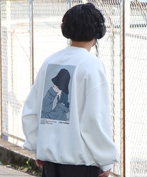 ビッグシルエット イラストバックプリント / 刺繍ロゴ プルオーバースウェット【ILL’S】