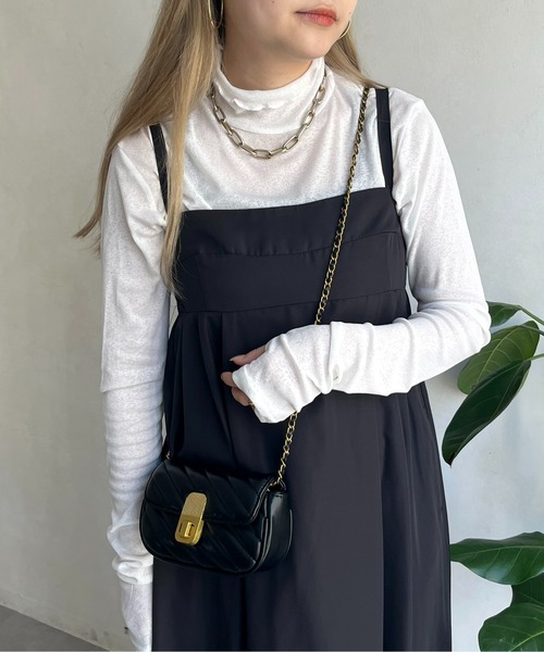 prose verse(プロズヴェール)の「《WEB限定》ハイネックユビヌキシアーメロープルオーバー(Tシャツ/カットソー・レディース・ブラウン/ブラック/パープル/オフホワイト・MEDIUM)」の7枚目の写真
