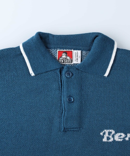 BEN DAVIS（ベンデイビス）の「【BEN DAVIS】レタードニットポロ（ニット/セーター・メンズ・ブラック/ブルー・L/XL/M）」の6枚目の写真