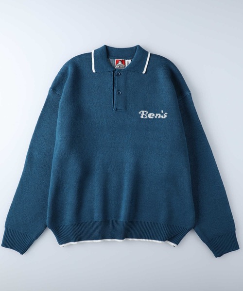 BEN DAVIS（ベンデイビス）の「【BEN DAVIS】レタードニットポロ（ニット/セーター・メンズ・ブラック/ブルー・L/XL/M）」の10枚目の写真