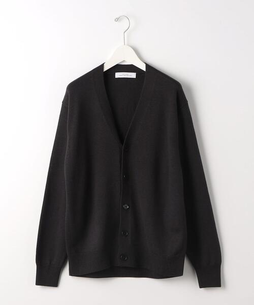 green label relaxing（グリーンレーベルリラクシング）の「シルクミックス 天竺 Vネック カーディガン（カーディガン/ボレロ・メンズ・パープル/オリーブ/ダークグレー・M/S/L）」の9枚目の写真