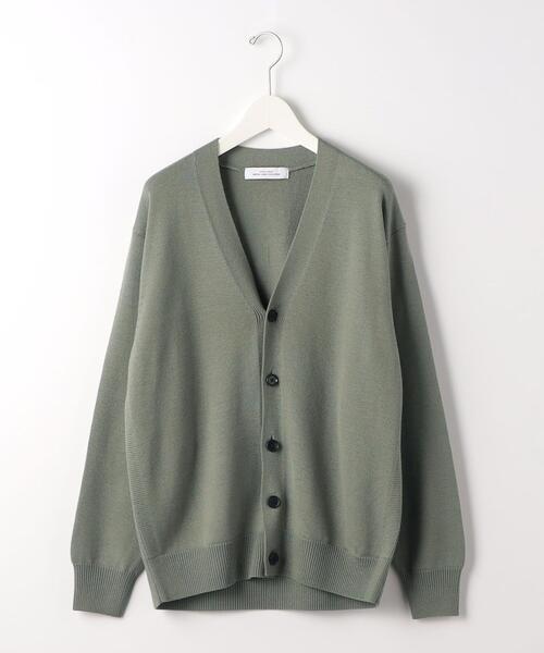 green label relaxing（グリーンレーベルリラクシング）の「シルクミックス 天竺 Vネック カーディガン（カーディガン/ボレロ・メンズ・パープル/オリーブ/ダークグレー・M/S/L）」の14枚目の写真