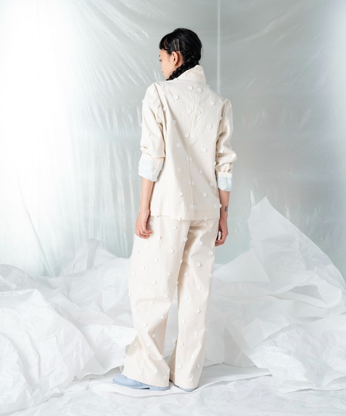 mintdesigns(ミントデザインズ)の「【2023春夏】DOT FLOWER JK/ ドットフラワージャケット(テーラードジャケット・レディース・ホワイト/レッド・2)」の11枚目の写真