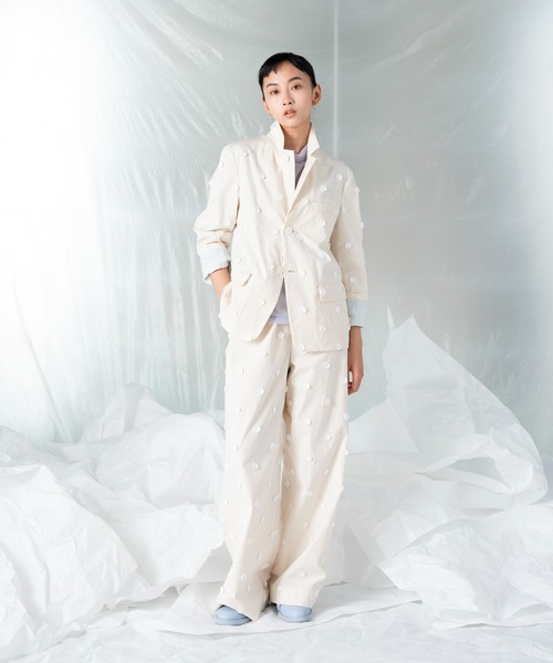 mintdesigns(ミントデザインズ)の「【2023春夏】DOT FLOWER JK/ ドットフラワージャケット(テーラードジャケット・レディース・ホワイト/レッド・2)」の14枚目の写真