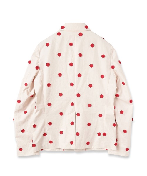 mintdesigns(ミントデザインズ)の「【2023春夏】DOT FLOWER JK/ ドットフラワージャケット(テーラードジャケット・レディース・ホワイト/レッド・2)」の5枚目の写真
