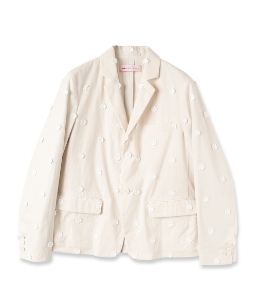 mintdesigns(ミントデザインズ)の「【2023春夏】DOT FLOWER JK/ ドットフラワージャケット(テーラードジャケット・レディース・ホワイト/レッド・2)」の7枚目の写真