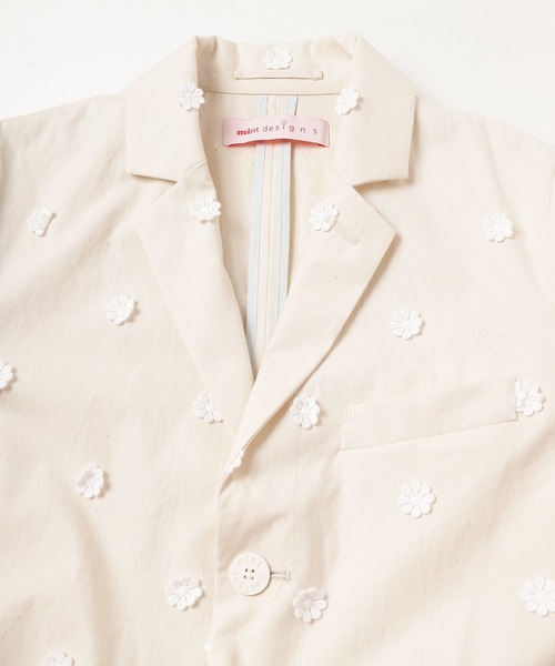 mintdesigns(ミントデザインズ)の「【2023春夏】DOT FLOWER JK/ ドットフラワージャケット(テーラードジャケット・レディース・ホワイト/レッド・2)」の13枚目の写真