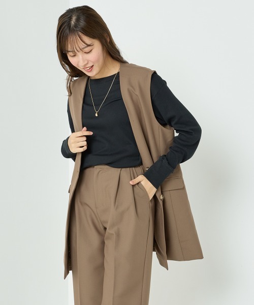 OMNES(オムネス)の「TRストレッチノーカラーベスト(ベスト・レディース・モカ/ブラック/グレー・SMALL/MEDIUM)」の19枚目の写真