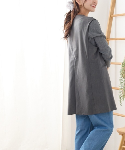 OMNES(オムネス)の「TRストレッチノーカラーベスト(ベスト・レディース・モカ/ブラック/グレー・SMALL/MEDIUM)」の21枚目の写真