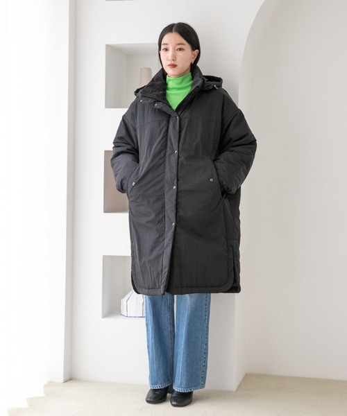 LOWRYS FARM（ローリーズファーム）の「ナカワタフードミドルコート　123030（ダウンジャケット/コート・レディース・ブラック/カーキ/アイボリー・FREE）」の4枚目の写真