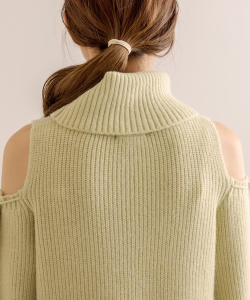 OLIVE des OLIVE（オリーブデオリーブ）の「肩あきリボンニットミニワンピース（ワンピース・レディース・ミント/ブラック/オフホワイト・FREE）」の7枚目の写真