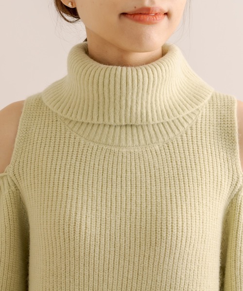 OLIVE des OLIVE（オリーブデオリーブ）の「肩あきリボンニットミニワンピース（ワンピース・レディース・ミント/ブラック/オフホワイト・FREE）」の15枚目の写真