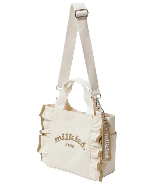 MILKFED.(ミルクフェド)の「RUFFLE MINI BAG BROWN(ショルダーバッグ・レディース・ブラウン/オフホワイト・ONE SIZE)」の12枚目の写真