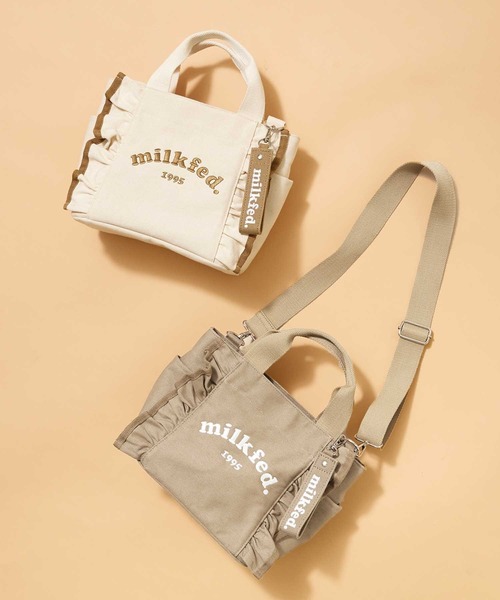 MILKFED.(ミルクフェド)の「RUFFLE MINI BAG BROWN(ショルダーバッグ・レディース・ブラウン/オフホワイト・ONE SIZE)」の13枚目の写真