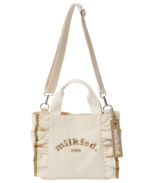 MILKFED.(ミルクフェド)の「RUFFLE MINI BAG BROWN(ショルダーバッグ・レディース・ブラウン/オフホワイト・ONE SIZE)」の15枚目の写真