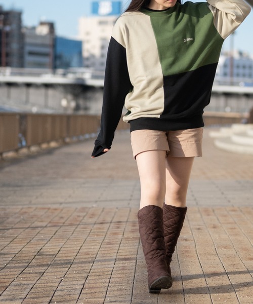 GERRY(ジェリー)の「【ag】〔GERRY/ジェリー〕裏毛 ブロック切り替え ロゴ刺繍 クルーネックスウェット(スウェット・メンズ・ベージュ/カーキ・MEDIUM/LARGE/X-LARGE)」の4枚目の写真