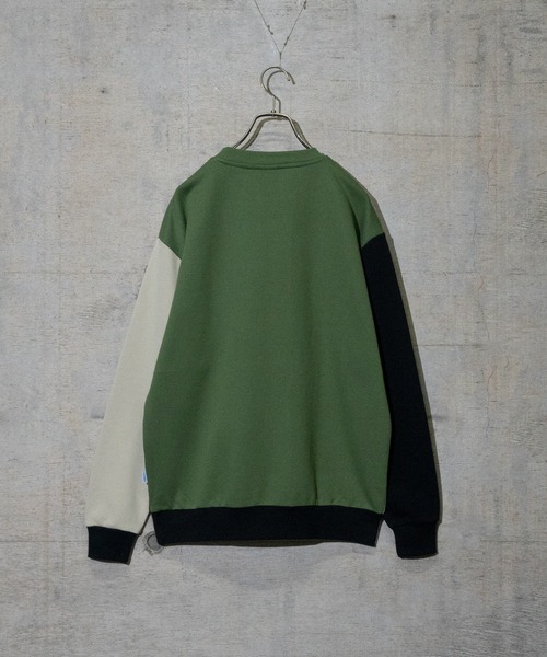 GERRY(ジェリー)の「【ag】〔GERRY/ジェリー〕裏毛 ブロック切り替え ロゴ刺繍 クルーネックスウェット(スウェット・メンズ・ベージュ/カーキ・MEDIUM/LARGE/X-LARGE)」の17枚目の写真