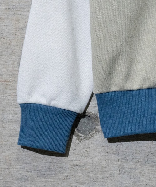 GERRY(ジェリー)の「【ag】〔GERRY/ジェリー〕裏毛 ブロック切り替え ロゴ刺繍 クルーネックスウェット(スウェット・メンズ・ベージュ/カーキ・MEDIUM/LARGE/X-LARGE)」の9枚目の写真