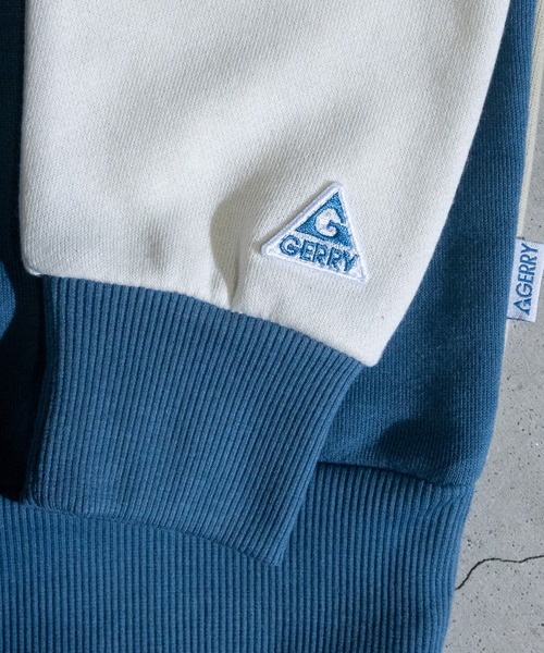 GERRY(ジェリー)の「【ag】〔GERRY/ジェリー〕裏毛 ブロック切り替え ロゴ刺繍 クルーネックスウェット(スウェット・メンズ・ベージュ/カーキ・MEDIUM/LARGE/X-LARGE)」の13枚目の写真