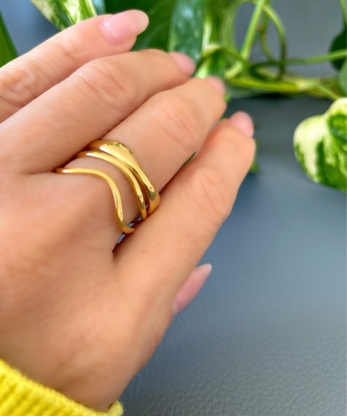 Ritomo De Ricco（リトモ・デ・リコ）の「ステンレスジオメトリリング　サイズフリー（リング・レディース・A/B・FREE）」の3枚目の写真