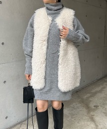 DouDou | アンゴラチュニックワンピース(ニット/セーター)