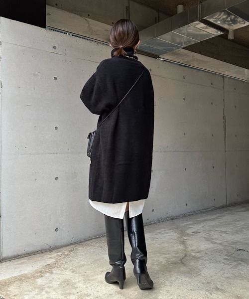 DouDou（ドゥドゥ）の「アンゴラチュニックワンピース（ニット/セーター・レディース・グレー/ブラック・FREE）」の3枚目の写真