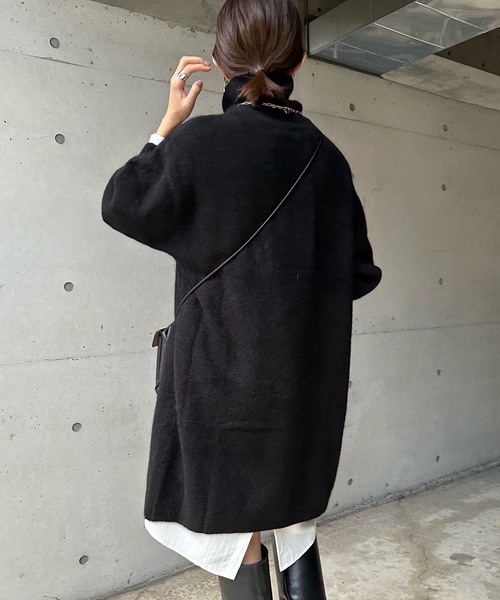 DouDou（ドゥドゥ）の「アンゴラチュニックワンピース（ニット/セーター・レディース・グレー/ブラック・FREE）」の7枚目の写真