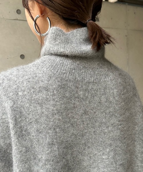 DouDou（ドゥドゥ）の「アンゴラチュニックワンピース（ニット/セーター・レディース・グレー/ブラック・FREE）」の21枚目の写真