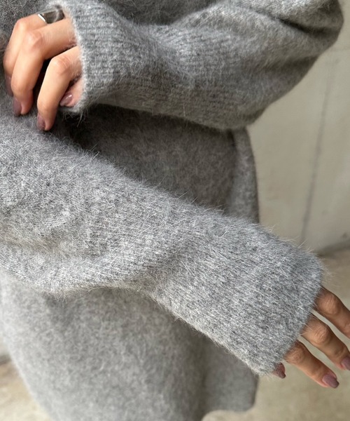 DouDou（ドゥドゥ）の「アンゴラチュニックワンピース（ニット/セーター・レディース・グレー/ブラック・FREE）」の22枚目の写真