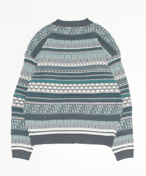 BROKEN BASE（ブロークンベース）の「3D編みジャガードボーダーニット（ニット/セーター・メンズ・ブルー/ベージュ/ブラック・MEDIUM/LARGE）」の21枚目の写真