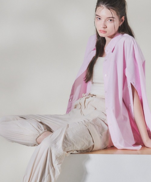 VANNIE U（ヴァニーユー）の「シアーミリタリーカーゴパンツ（カーゴパンツ・レディース・アイボリー/ピンク・FREE）」の12枚目の写真