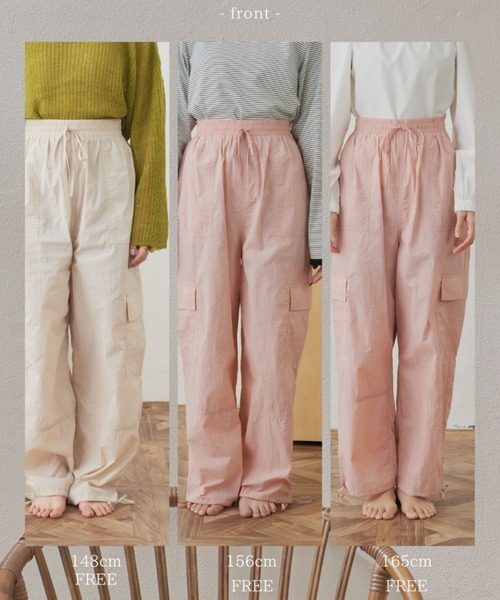 VANNIE U（ヴァニーユー）の「シアーミリタリーカーゴパンツ（カーゴパンツ・レディース・アイボリー/ピンク・FREE）」の3枚目の写真