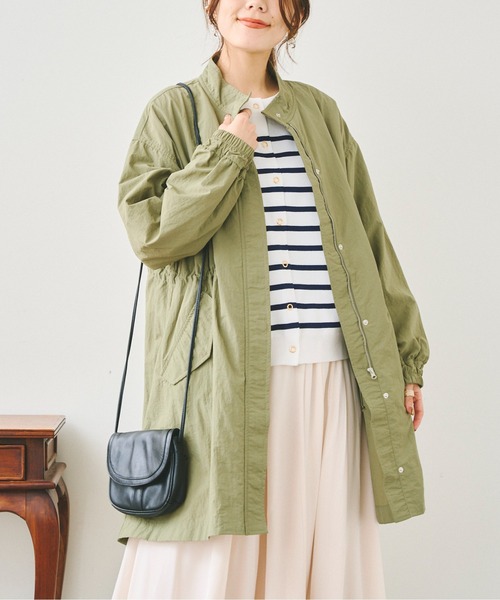 Chez toi（シェトワ）の「スタンドカラーモッズコート（モッズコート・レディース・アイボリー/カーキ・FREE）」の4枚目の写真