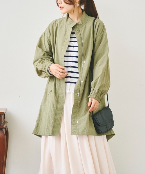 Chez toi（シェトワ）の「スタンドカラーモッズコート（モッズコート・レディース・アイボリー/カーキ・FREE）」の8枚目の写真