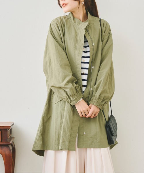 Chez toi（シェトワ）の「スタンドカラーモッズコート（モッズコート・レディース・アイボリー/カーキ・FREE）」の9枚目の写真