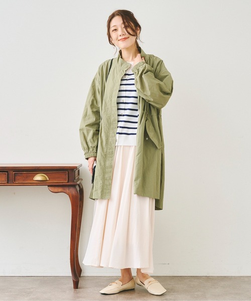 Chez toi（シェトワ）の「スタンドカラーモッズコート（モッズコート・レディース・アイボリー/カーキ・FREE）」の10枚目の写真