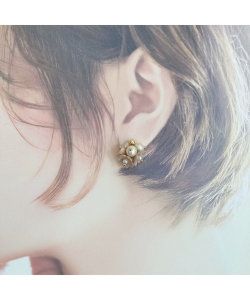 tone(トーン)の「【amechan】フラワーブーケ(ピアス)(MA)(ピアス(両耳用)・レディース・ホワイト/ブラウン・FREE)」の20枚目の写真