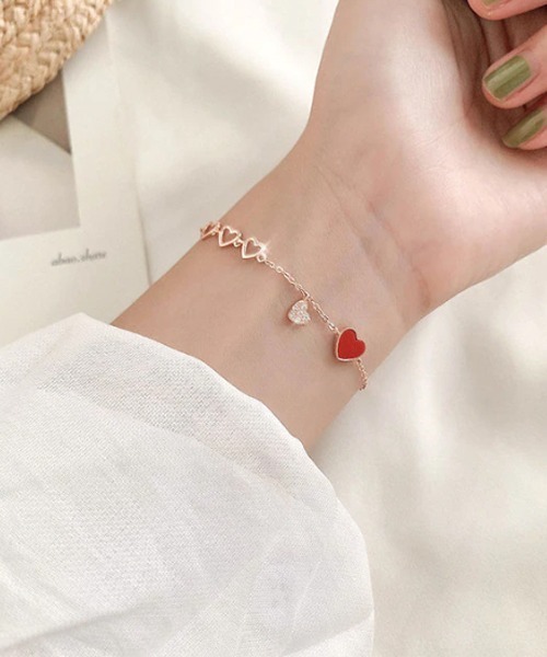 ラリマー♡ハート♡ブレスレット♡ お月様チャーム付き✨シルバー925 ハートチャームブレスレット キラキラ S925 シルバー