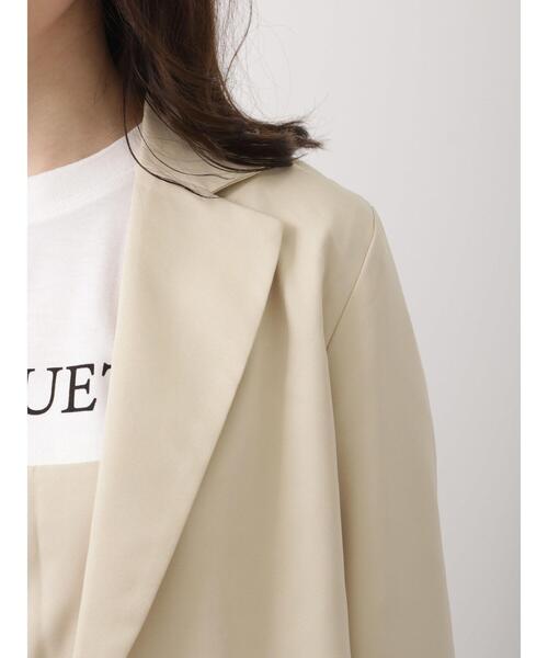 Te chichi TERRASSE(テチチテラス)の「ショートテーラードジャケット(セットアップ可)(ノーカラージャケット・レディース・ブルー/ベージュ/ネイビー・フリ-)」の14枚目の写真